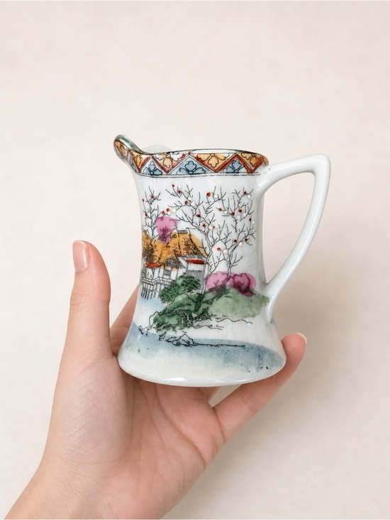 Other - 5 / $40 Vintage Japanese Porcelain Creamer Hand Painted Cherry Blossom  1950s